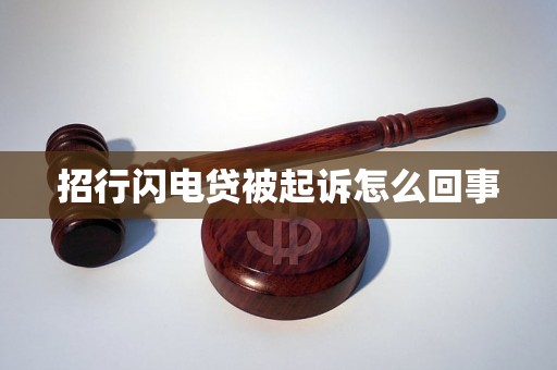 招行闪电贷被起诉怎么回事