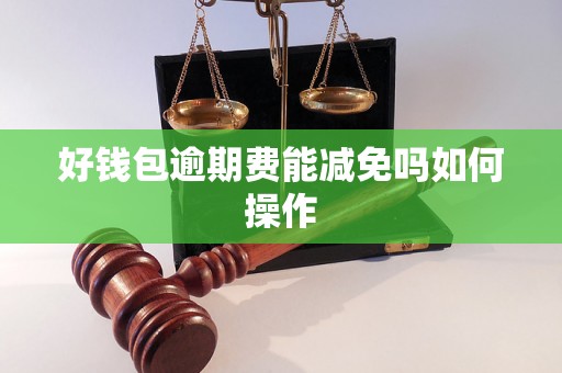 好钱包逾期费能减免吗如何操作