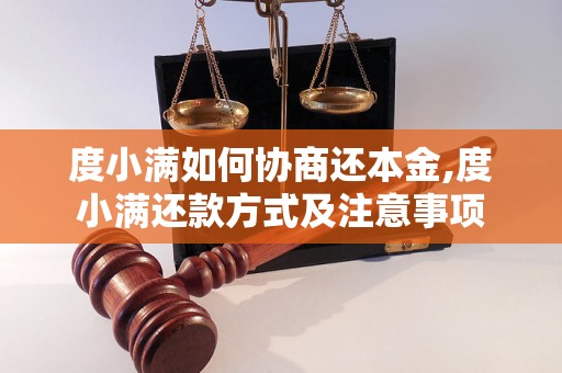 度小满如何协商还本金,度小满还款方式及注意事项