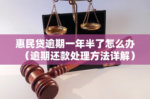 惠民贷逾期一年半了怎么办（逾期还款处理方法详解）