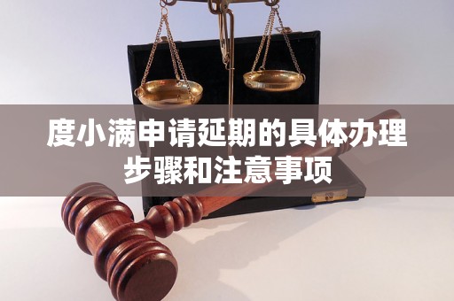 度小满申请延期的具体办理步骤和注意事项