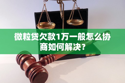 微粒贷欠款1万一般怎么协商如何解决？