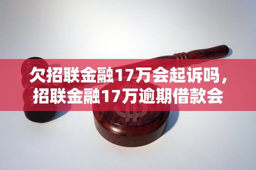 欠招联金融17万会起诉吗，招联金融17万逾期借款会有什么后果