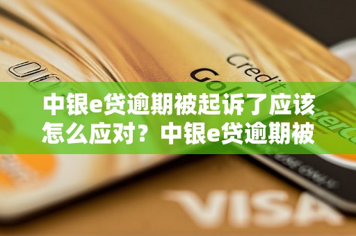 中银e贷逾期被起诉了应该怎么应对？中银e贷逾期被起诉后的解决方法