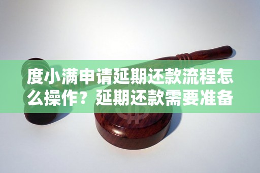 度小满申请延期还款流程怎么操作？延期还款需要准备哪些材料？