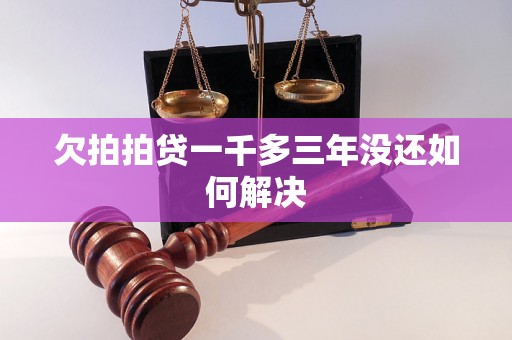 欠拍拍贷一千多三年没还如何解决