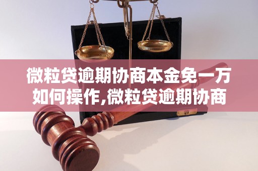 微粒贷逾期协商本金免一万如何操作,微粒贷逾期协商本金减免详细流程