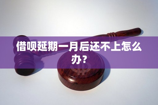 借呗延期一月后还不上怎么办？