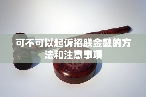 可不可以起诉招联金融的方法和注意事项