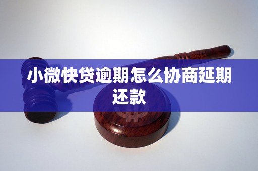 小微快贷逾期怎么协商延期还款