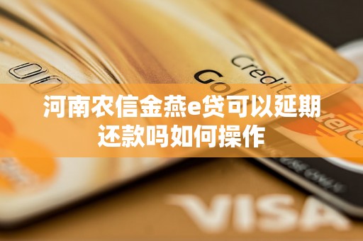 河南农信金燕e贷可以延期还款吗如何操作