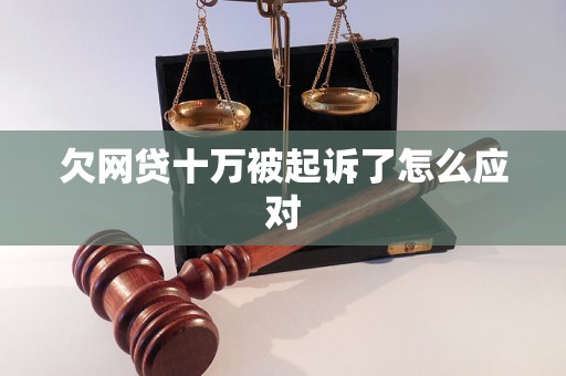 欠网贷十万被起诉了怎么应对