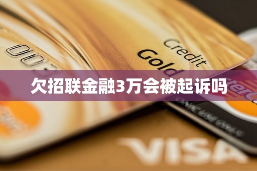 欠招联金融3万会被起诉吗