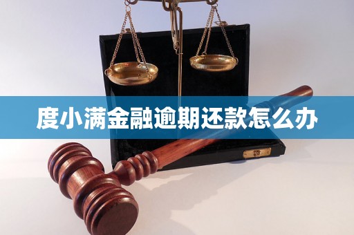 度小满金融逾期还款怎么办