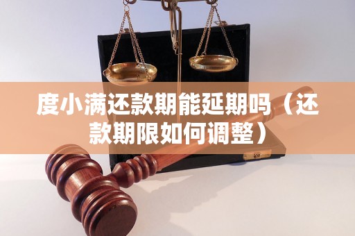 度小满还款期能延期吗（还款期限如何调整）