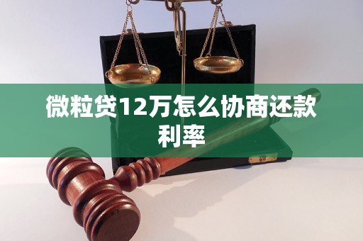 微粒贷12万怎么协商还款利率