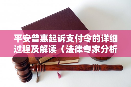 平安普惠起诉支付令的详细过程及解读（法律专家分析）