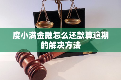 度小满金融怎么还款算逾期的解决方法