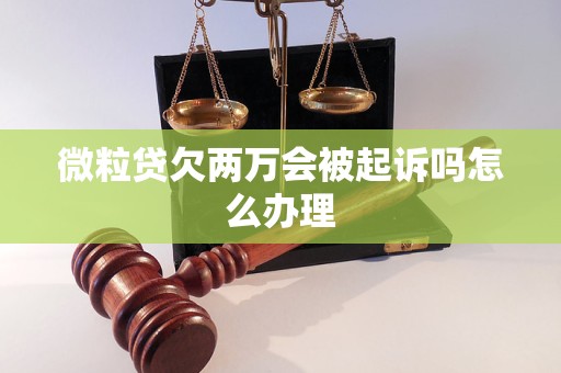 微粒贷欠两万会被起诉吗怎么办理