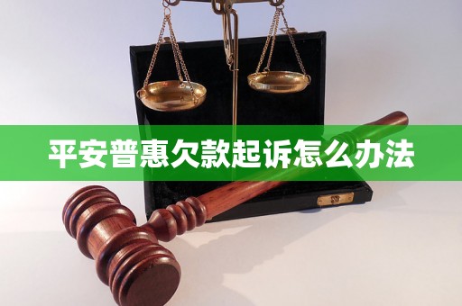 平安普惠欠款起诉怎么办法