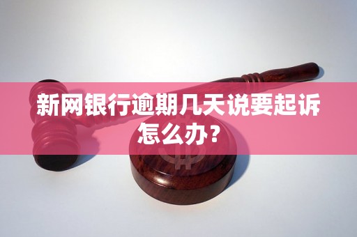 新网银行逾期几天说要起诉怎么办？