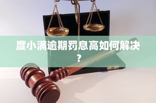 度小满逾期罚息高如何解决？