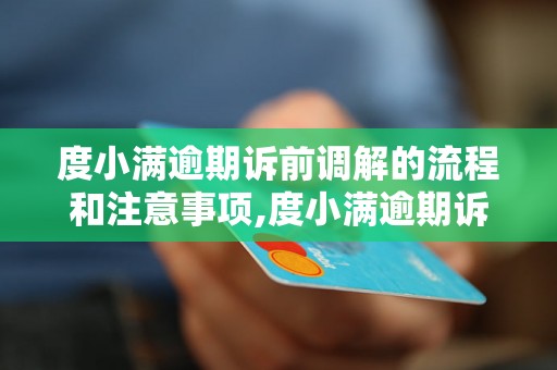 度小满逾期诉前调解的流程和注意事项,度小满逾期诉前调解的成功案例介绍