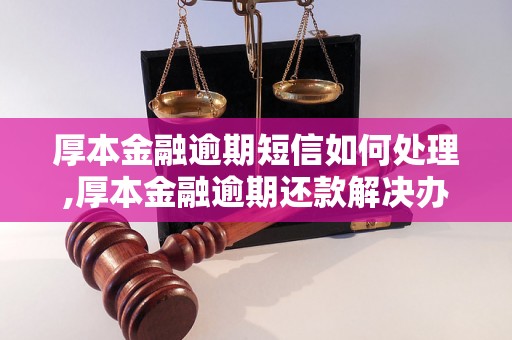 厚本金融逾期短信如何处理,厚本金融逾期还款解决办法