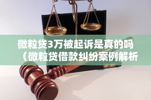 微粒贷3万被起诉是真的吗（微粒贷借款纠纷案例解析）