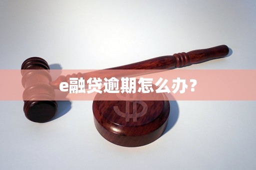 e融贷逾期怎么办？