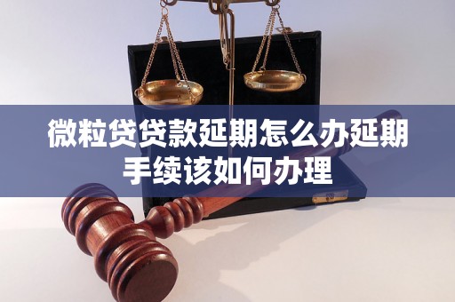 微粒贷贷款延期怎么办延期手续该如何办理