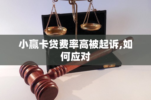 小赢卡贷费率高被起诉,如何应对