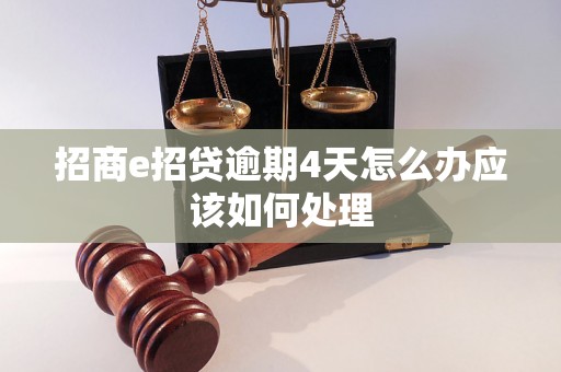 招商e招贷逾期4天怎么办应该如何处理