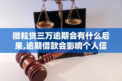 微粒贷三万逾期会有什么后果,逾期借款会影响个人信用吗