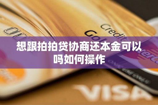 想跟拍拍贷协商还本金可以吗如何操作