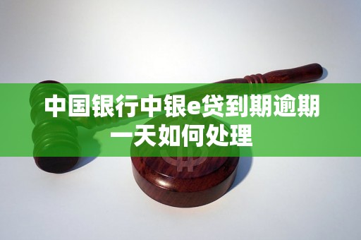 中国银行中银e贷到期逾期一天如何处理