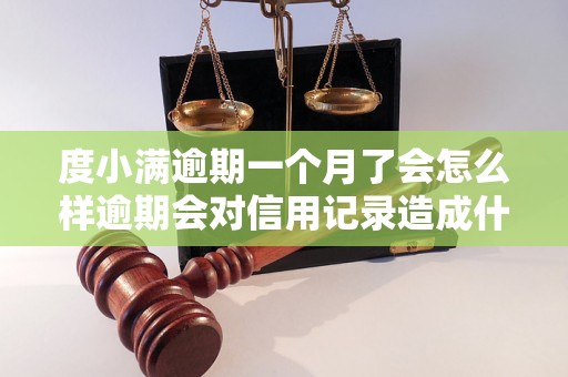 度小满逾期一个月了会怎么样逾期会对信用记录造成什么影响