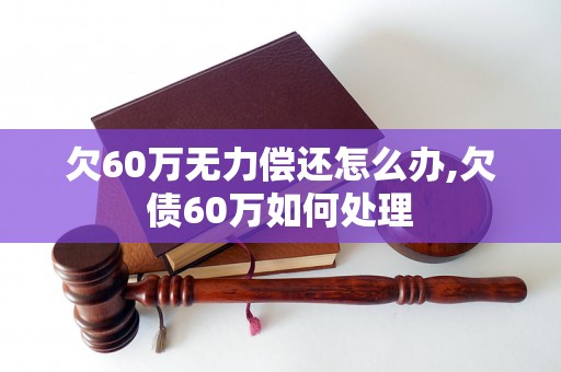 欠60万无力偿还怎么办,欠债60万如何处理