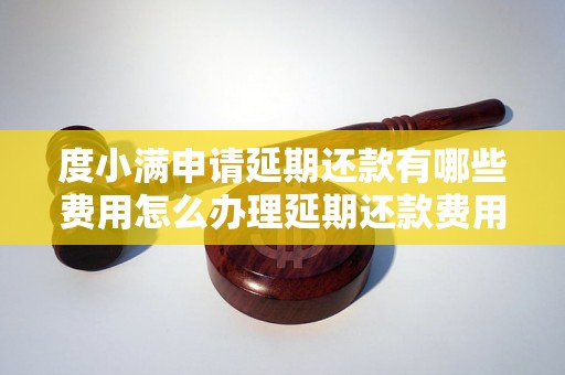 度小满申请延期还款有哪些费用怎么办理延期还款费用