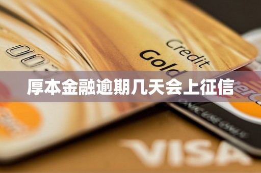 厚本金融逾期几天会上征信