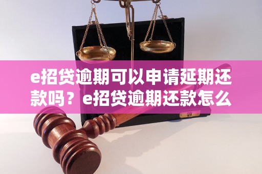 e招贷逾期可以申请延期还款吗？e招贷逾期还款怎么办？