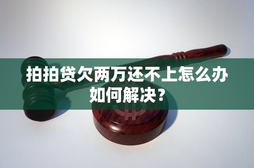 拍拍贷欠两万还不上怎么办如何解决？