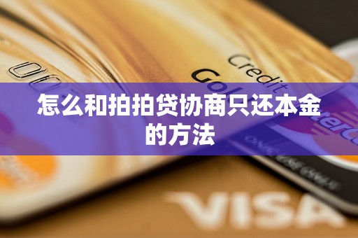 怎么和拍拍贷协商只还本金的方法