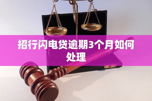 招行闪电贷逾期3个月如何处理