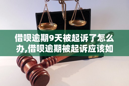 借呗逾期9天被起诉了怎么办,借呗逾期被起诉应该如何应对