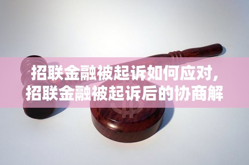 招联金融被起诉如何应对,招联金融被起诉后的协商解决方法