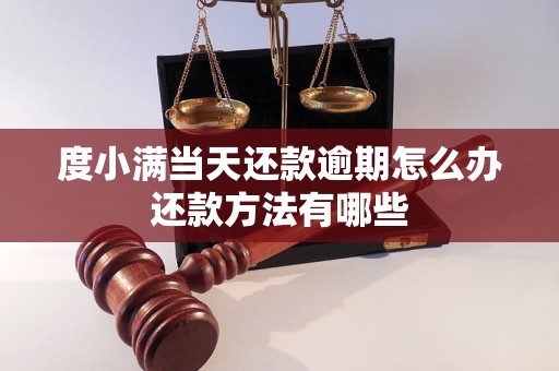 度小满当天还款逾期怎么办还款方法有哪些