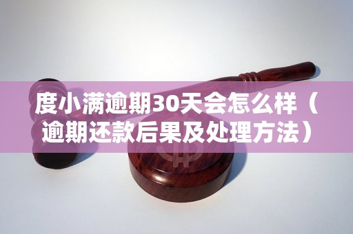 度小满逾期30天会怎么样（逾期还款后果及处理方法）