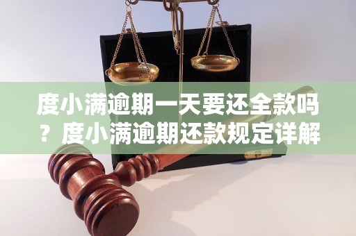 度小满逾期一天要还全款吗？度小满逾期还款规定详解