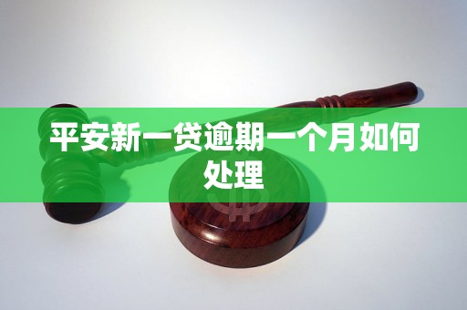 平安新一贷逾期一个月如何处理